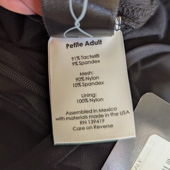 NWT- Suffolk Zip Front Mock Turtleneck Leotard – Black – Petite Adult - Picture 5 of 7